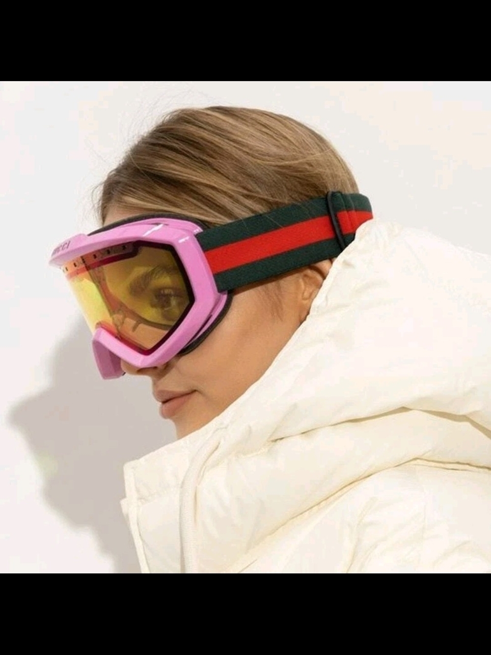 Gucci Snow Ski Mask Goggles Sunglasses Pink Multi Color Snowboarding Authentic